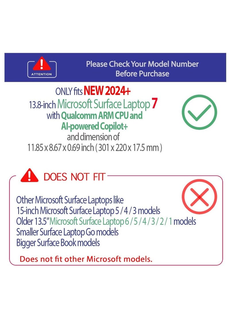 Premium Hard Rubberized Case for Microsoft Surface Laptop 13.8-inch Touchscreen 2024 (7th Edition) Lightweight Durable Scratch-Resistant, Easy Install, Frosted Clear - Image 5