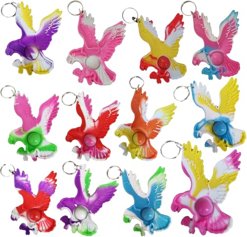 HOZKEAP 100 Packs Bulk Fidget Bubble Bulk Mini Pop Eagles Aniamls shape Keychain Holiday Party Favors Supplies Classroom summer Student gifts - Image 1