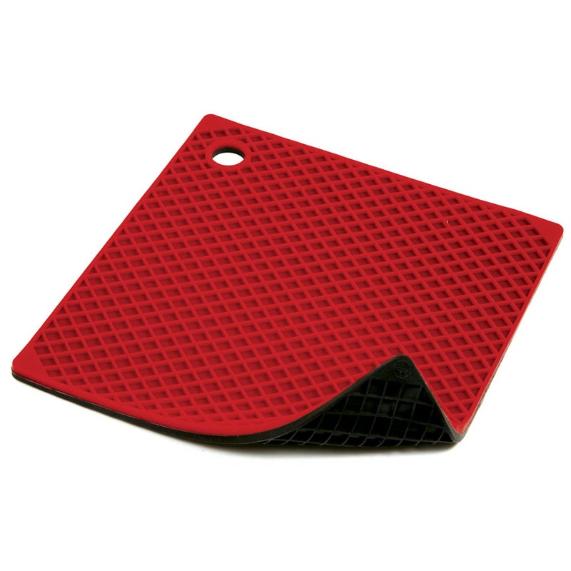 Norpro 403R Silicone Pot HolderTrivet Mat medium RedBlack