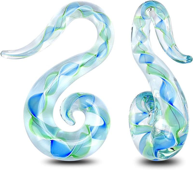 Qmcandy 2pcs Glass Spiral Tapers Plugs Twist Stretchers Earrings Stretching Piercings Jewelry Gauges 8g-14mm - Image 1