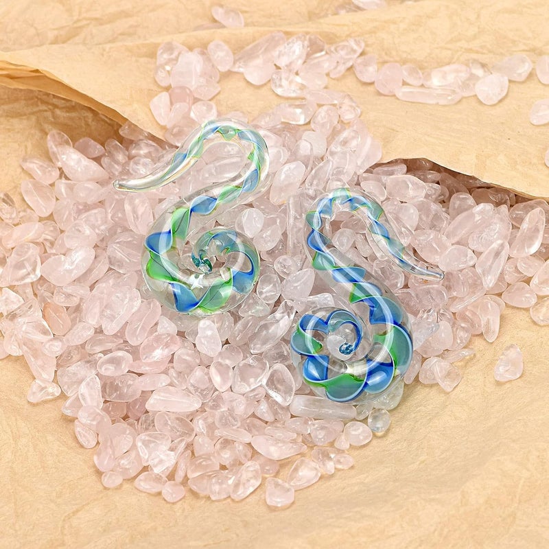 Qmcandy 2pcs Glass Spiral Tapers Plugs Twist Stretchers Earrings Stretching Piercings Jewelry Gauges 8g-14mm - Image 2