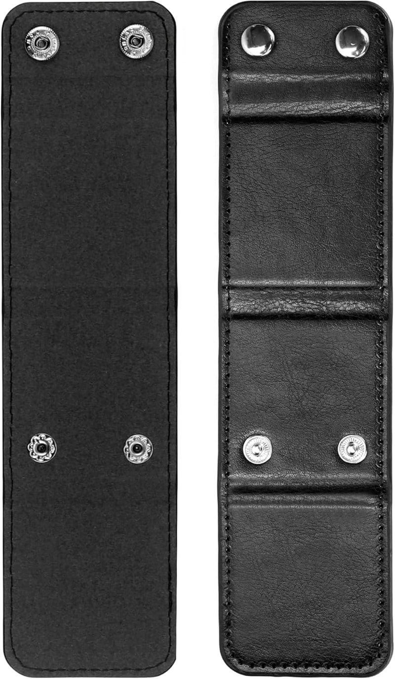 QWORK 2PCS Seat Belt Adjuster PU Leather Car Seat Belt Clip for Shoulder Neck Comfort (Black) - Image 4