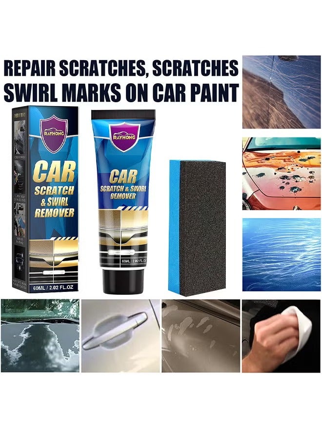 RAYHONG Car Scratch And Swirl Remover With Sponge, Car Scratch Repair Polish Remover For Deep Scratches, 60ML - Image 5