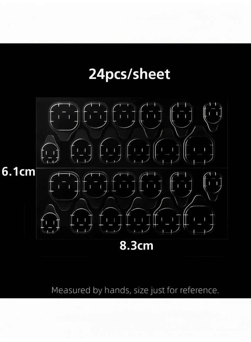 LUMYA 30 Sheets 720 Pcs Nail Adhesive Tabs, Double-Sided Nail Glue Stickers, Ultra Thin Breathable Nail Adhesive Glue Tapes, Reusable Nail Glue Tabs, Nail Sticky Tabs, Jelly Glue, Waterproof No Residue for Press On Nails Manicure (Clear) - Image 2