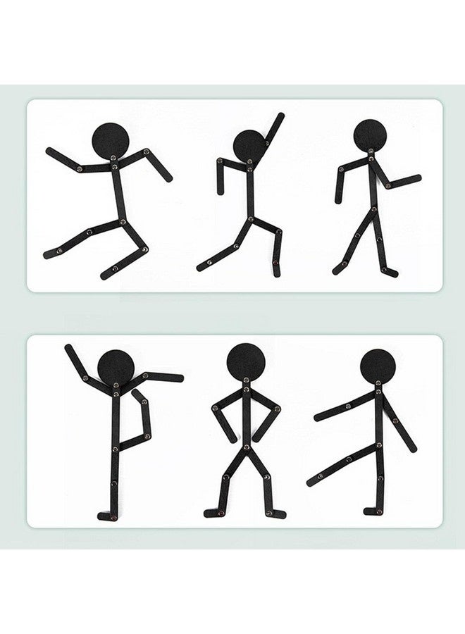 HAI BAO ER Wooden Stick Toys, New Light Black Wooden Stick Man Toys, Montessori Material DIY Puzzle Toys Sporty Pose with 24 Cards for Children Intelligence Early Educational Toy (Including 24 Cards) - Image 5