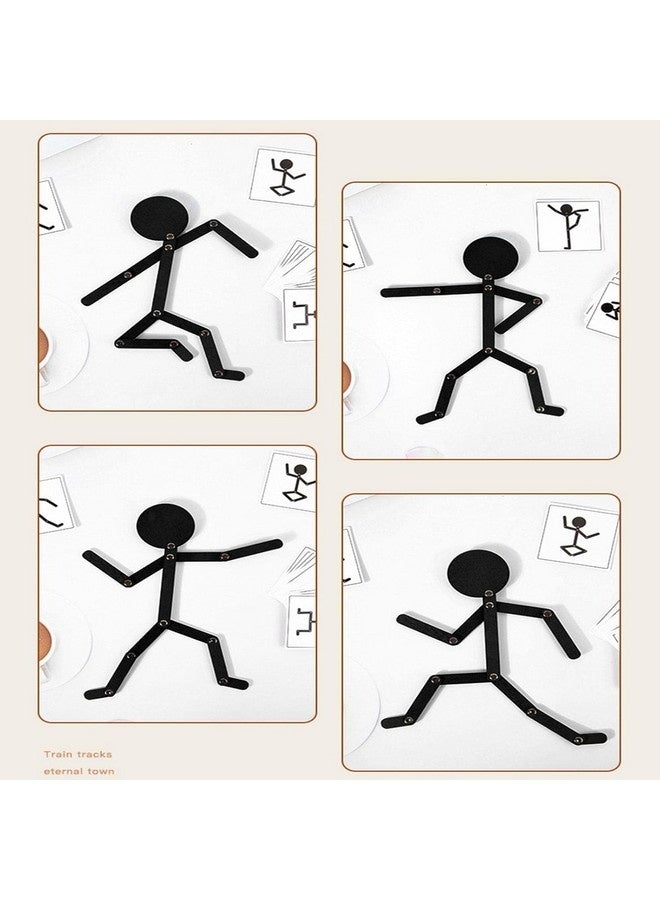 HAI BAO ER Wooden Stick Toys, New Light Black Wooden Stick Man Toys, Montessori Material DIY Puzzle Toys Sporty Pose with 24 Cards for Children Intelligence Early Educational Toy (Including 24 Cards) - Image 4