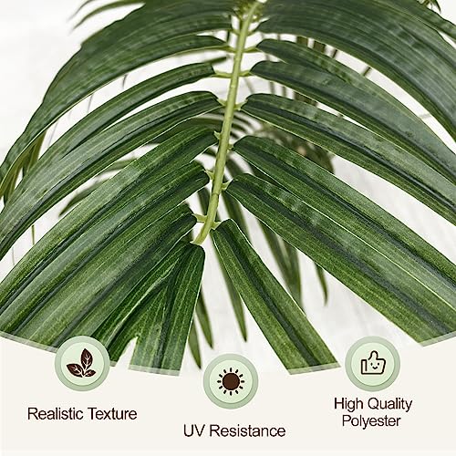 Keeplush 4ft Artificial Palm Tree - 120cm Tall Fake Areca Palm Plant with 13 Trunks and Realistic Bark Design - Faux Tropical Plants with Pot Perfect for Indoor Home, Living Room, or Bedroom Decor - Image 5
