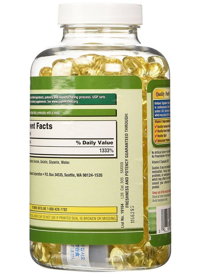Kirkland Signature Kirkland Signature Vitamin E 400 IU, 500 Softgels (Pack of 2) (Total of 1000 Softgels)  - Image 2