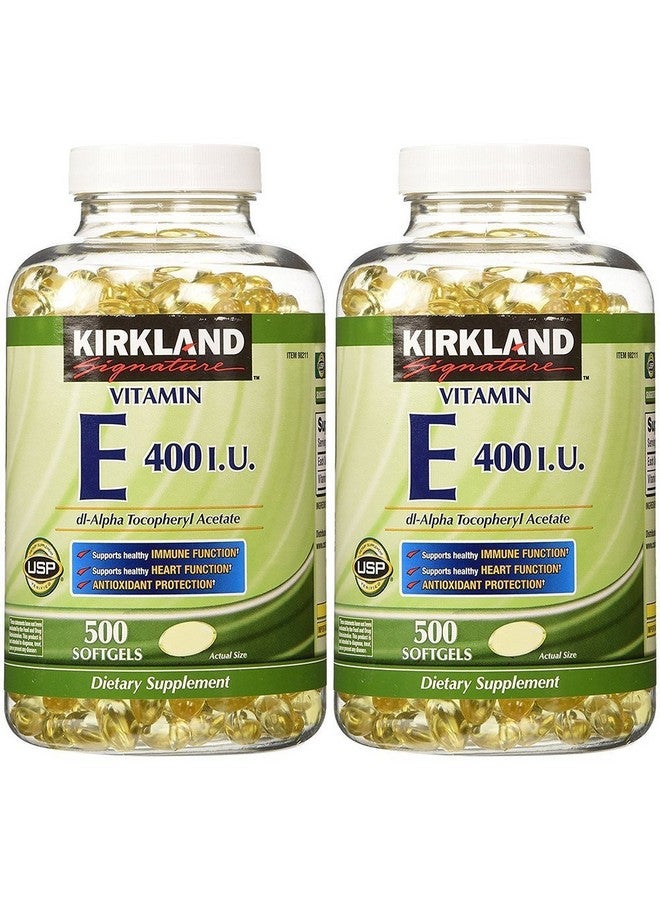 Kirkland Signature Kirkland Signature Vitamin E 400 IU, 500 Softgels (Pack of 2) (Total of 1000 Softgels)  - Image 1