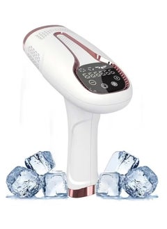 ماركة غير محددة إزالة الشعر بالليزر IPL، جهاز إزالة الشعر بالليزر المنزلي 3 في 1 IPL Ice وجهاز إزالة الشعر الكهربائي للجسم والوجه والبكيني، جهاز إزالة الشعر بالليزر الدائم بدون ألم بدون ضغط الثلج، 0.5 ثانية/ومضة، 9 مستويات طاقة لجميع ألوان البشرة 