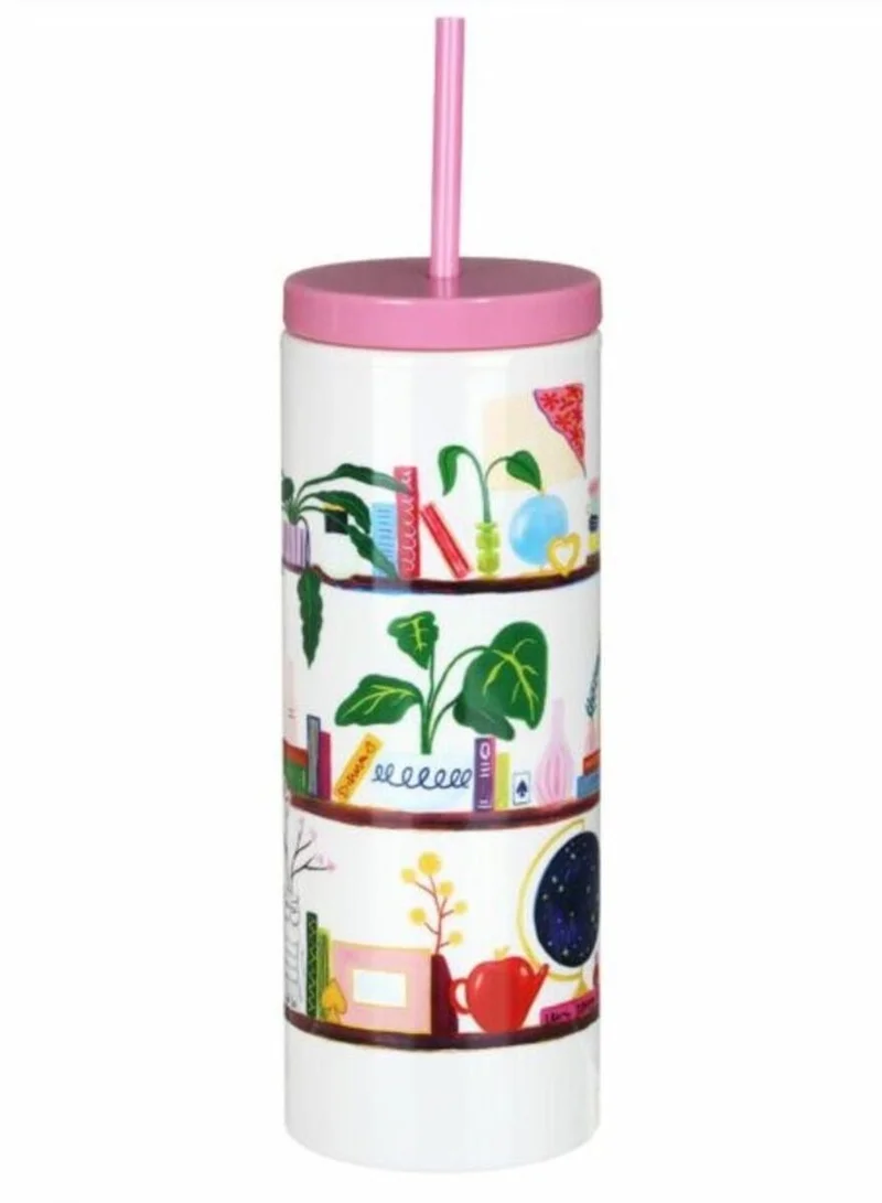 Kate Spade New York Charmed Library Acrylic Tumbler with Straw 20z