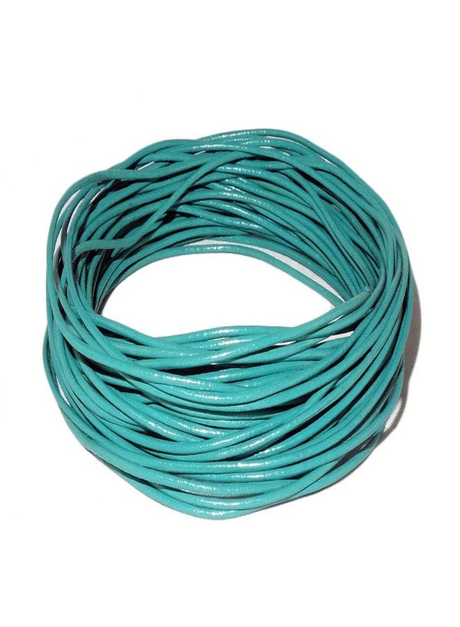 Cords Craft 1 mm Leather Cords Round for Necklace, Jewelry Making 10 Meters (10.93 Yards) Cording for Beading Work DIY Project Turquoise Color - Image 1