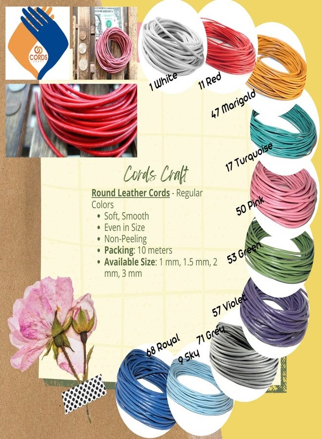 Cords Craft 1 mm Leather Cords Round for Necklace, Jewelry Making 10 Meters (10.93 Yards) Cording for Beading Work DIY Project Turquoise Color - Image 4