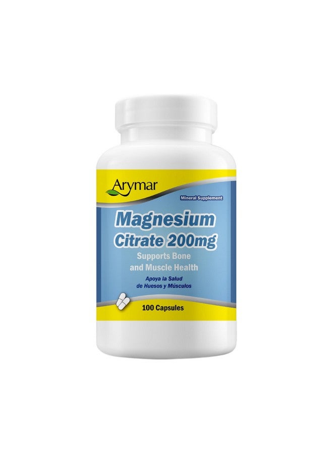 Arymar Magnesium Citrate 1250mg - High Potency Magnesium Supplement - 100 Capsules - Image 1