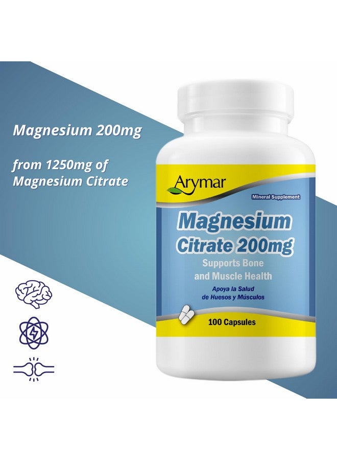 Arymar Magnesium Citrate 1250mg - High Potency Magnesium Supplement - 100 Capsules - Image 4