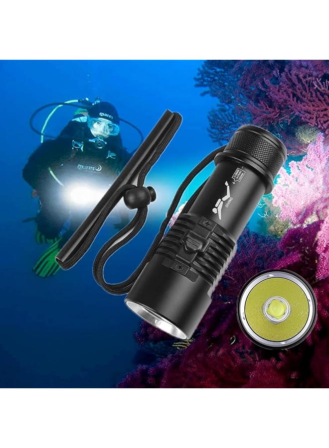 promass Diving Flashlight - 2000 Lumens Rechargeable Scuba Dive Lights IPX8 Waterproof Underwater Led Flashlights Super Bright Submersible Torch Lights for Under Water Deep Sea Snorkeling Cave at Night - Image 1