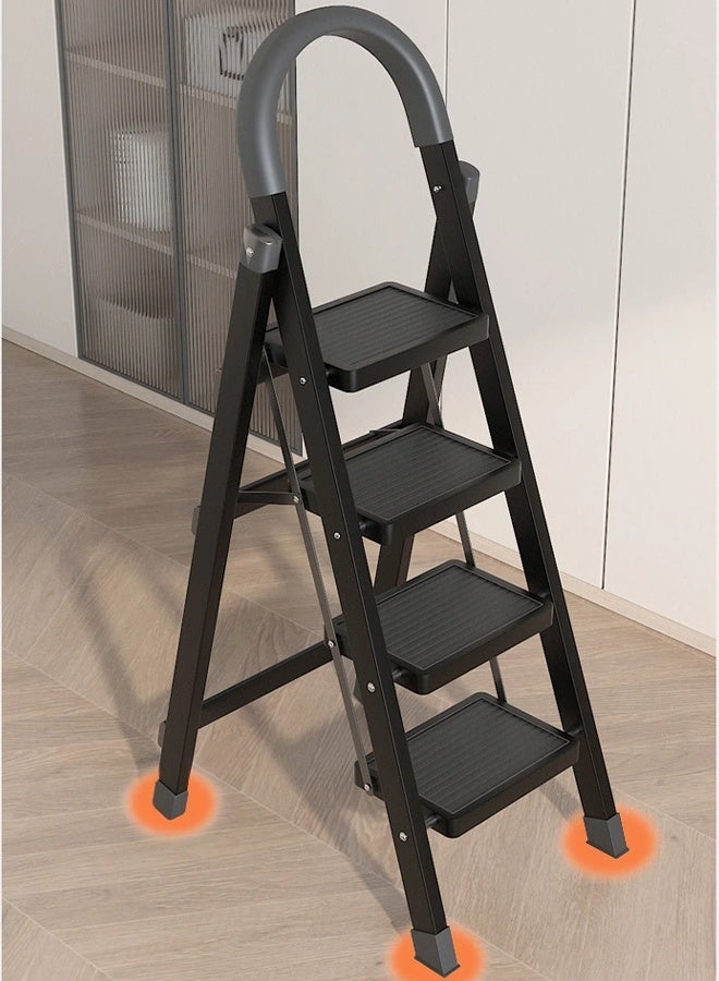 LEXIN Sturdy 4-Step Folding Ladder with Anti-Slip Pedal, Portable Iron Step Stool for Kitchen, Household, Indoor & Outdoor Use - Image 1
