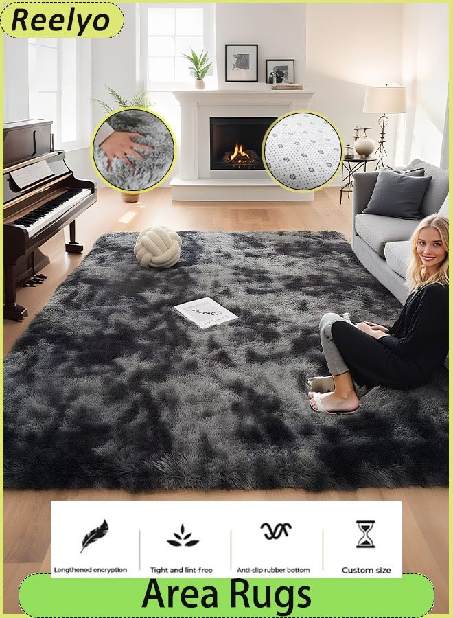 Reelyo Area Rugs for Bedroom, Living Room Fluffy Rug, Large Area Rug Shag Shaggy Carpet Soft Plush Furry Bedside Rugs, Machine Washable Area Rugs for Kids Girls Boys Home Decor Anti Slip - Image 1
