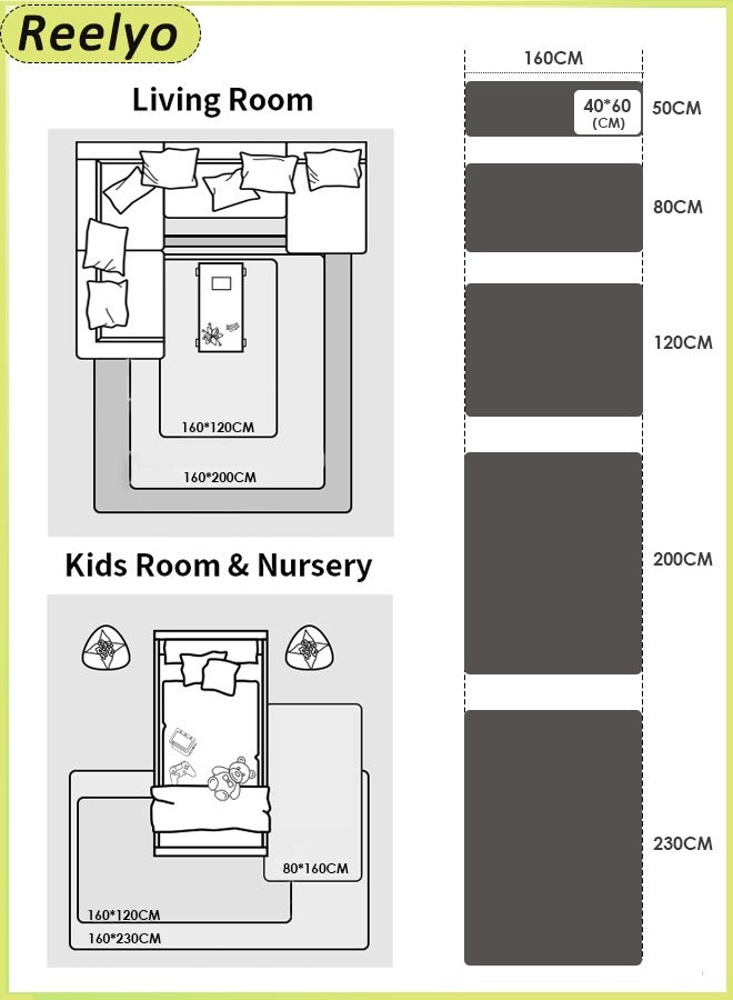 Reelyo Area Rugs for Bedroom, Living Room Fluffy Rug, Large Area Rug Shag Shaggy Carpet Soft Plush Furry Bedside Rugs, Machine Washable Area Rugs for Kids Girls Boys Home Decor Anti Slip - Image 2