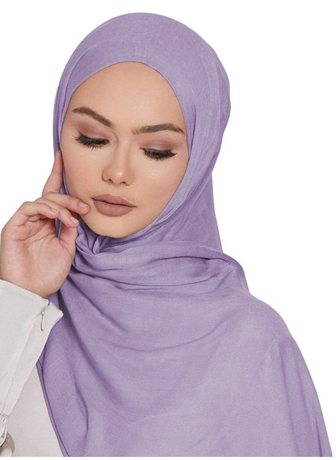 Loquat Fashion Chiffon Headscarf Light Purple  - Image 2