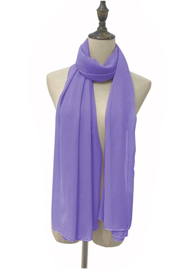 Loquat Fashion Chiffon Headscarf Light Purple  - Image 1