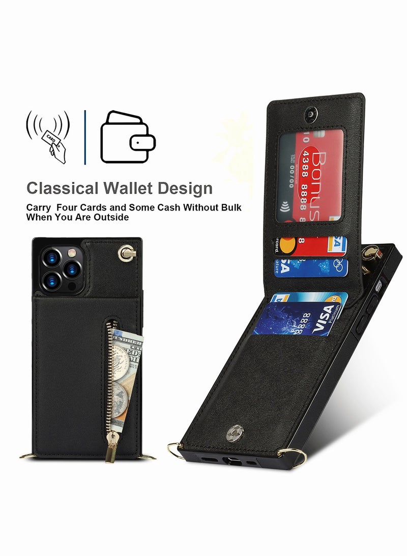 Motim Iphone 14 Pro Max Crossbody Wallet Phone Case with Card Slots, Leather Shockproof Mobile Phone Bag Cover with Shoulder Strap, Mobile Phone Bag for Women  - Image 3