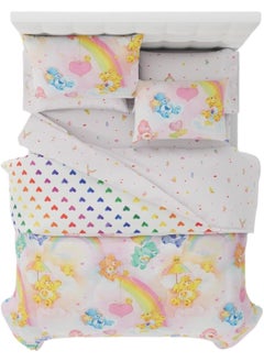Franco Franco Collectibles Care Bears Classic Retro Rainbow Bedding 7 Piece Super Soft Comforter and Sheet Set with Sham, Full, (100% Official Licensed Product) 