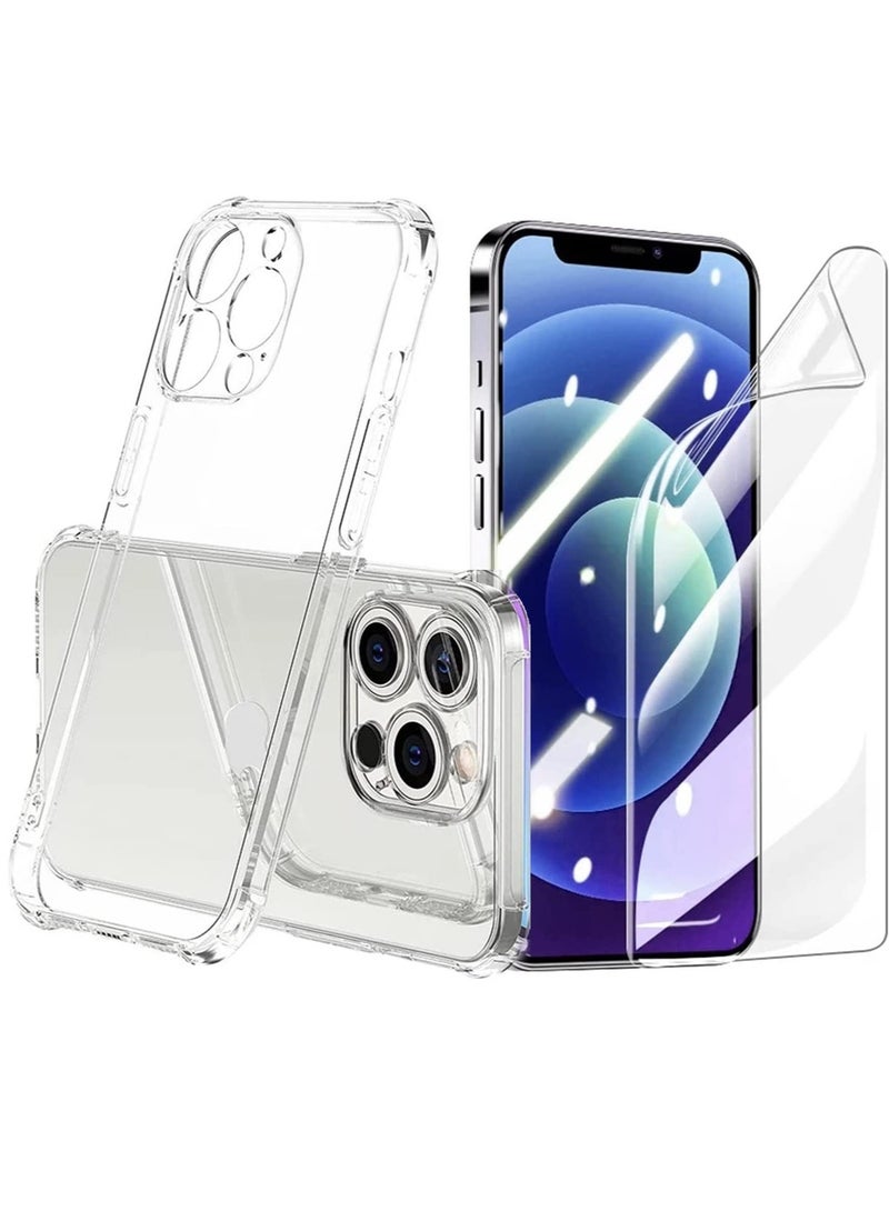ELTRAZONE 1+2Pcs) Compatible with iPhone 14 Pro Max Case And Screen Protector (Hydrophilic Film) Clear Cover No-Bubble for Apple 14 Pro Max Case (14 Pro Max-6.7) - Image 1