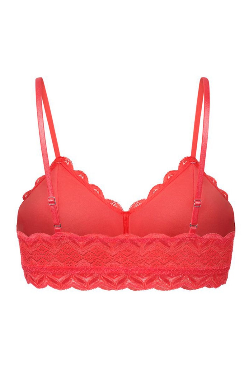 Tchibo سوتيان دانتيل بدون سلك داخلي مبطن قليلاً للنساء، أحمر - Image 4