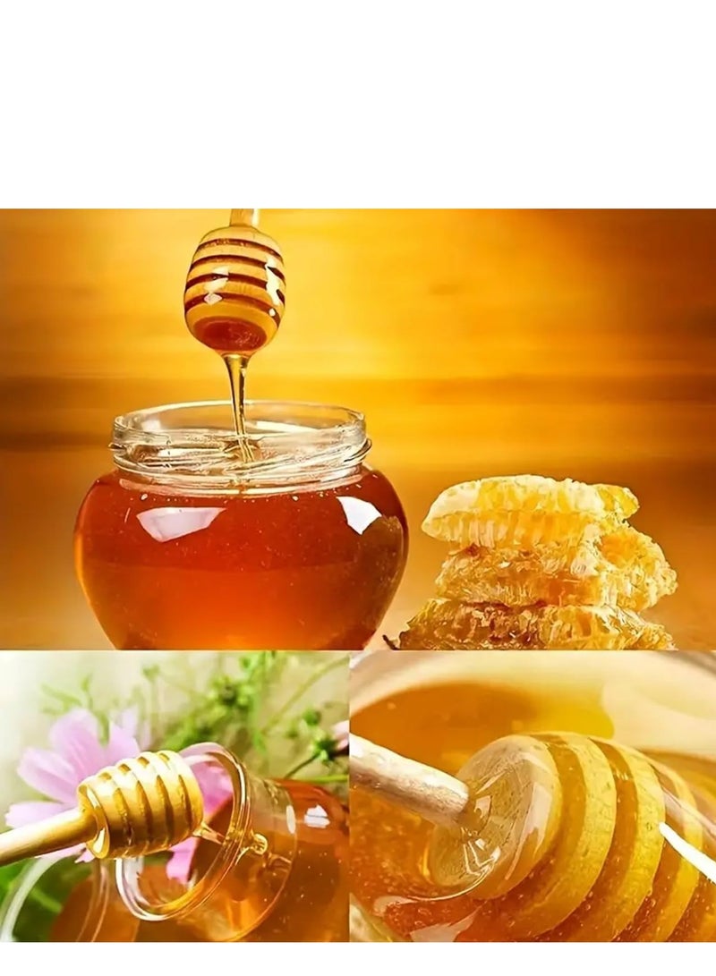 Lavish Natural Wood Honey Spoon | 16CM | 6-PACK | Honey Dipper Sticks | Drizzling | Stirring | Dispensing Honey | Jam | Syrup | Eco-Friendly | Kitchen & Party Favors - Image 2