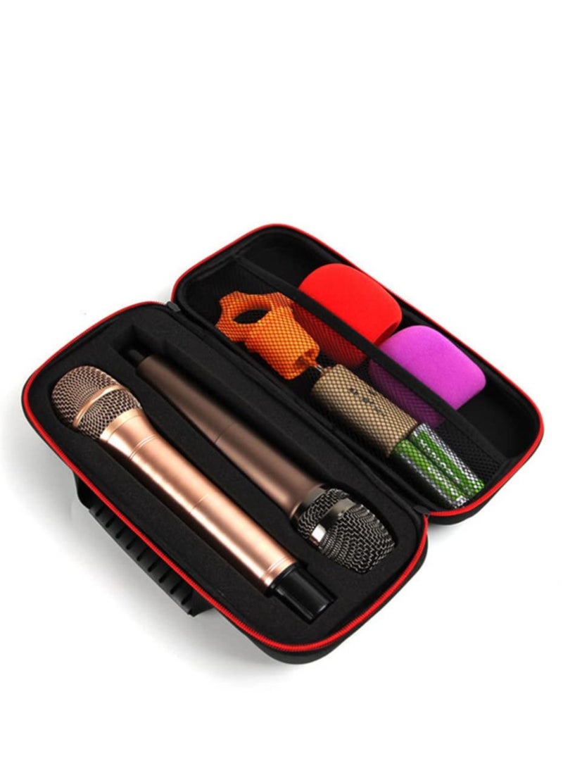 Wireless Microphone Case Hard EVA Case for Handheld Microphone Dual Mic Bag Microphone Hard Carrying Travel Case 30x15cm  - Image 1