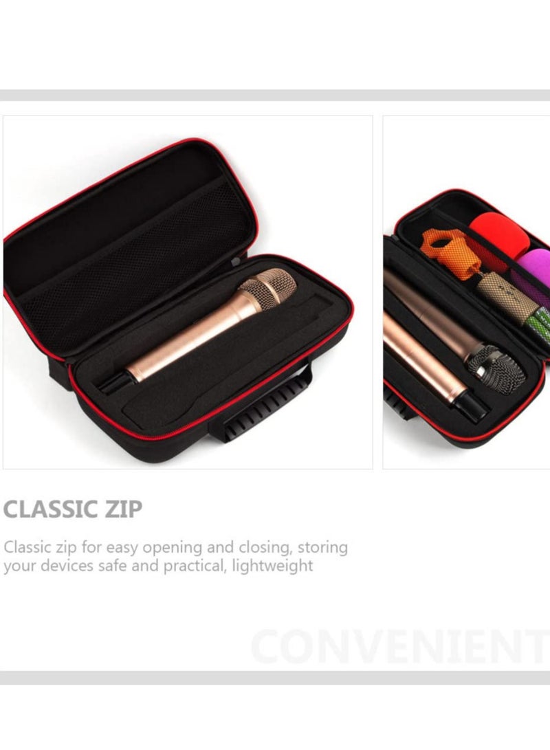 Wireless Microphone Case Hard EVA Case for Handheld Microphone Dual Mic Bag Microphone Hard Carrying Travel Case 30x15cm  - Image 3