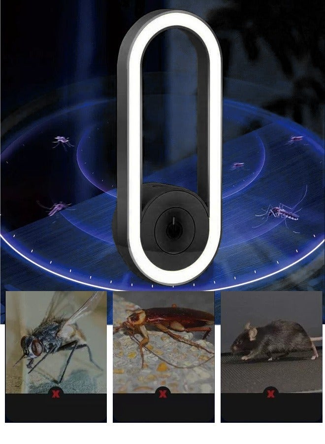 Household mosquito killer, aluminum ultrasonic mosquito killer lamp, ultraviolet lamp, for indoor and outdoor use, can catch mosquitoes and flies, flying insect killer, LED night light - Image 1