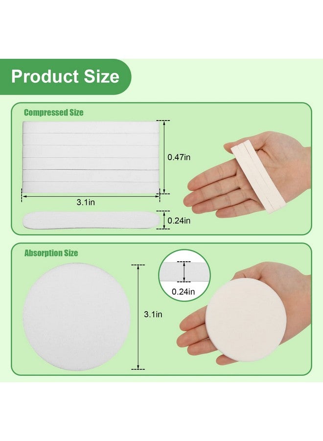 Luxiv Cs Facial Sponge Compressed, Luxiv Face Cleansing Sponge Estheticians Compressed Makeup Facial Sponge Round Wash Face Sponges For Women Compress Exfoliating Removal Sponge (White) - Image 2