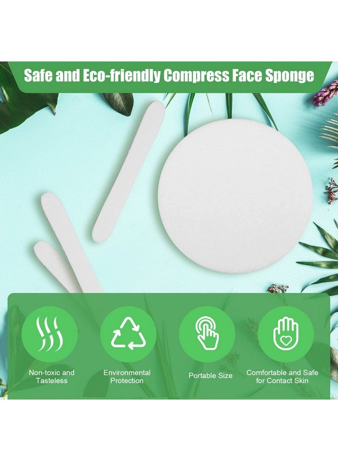 Luxiv Cs Facial Sponge Compressed, Luxiv Face Cleansing Sponge Estheticians Compressed Makeup Facial Sponge Round Wash Face Sponges For Women Compress Exfoliating Removal Sponge (White) - Image 3