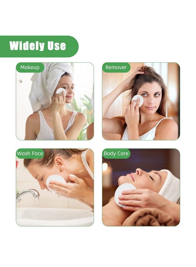 Luxiv Cs Facial Sponge Compressed, Luxiv Face Cleansing Sponge Estheticians Compressed Makeup Facial Sponge Round Wash Face Sponges For Women Compress Exfoliating Removal Sponge (White) - Image 4