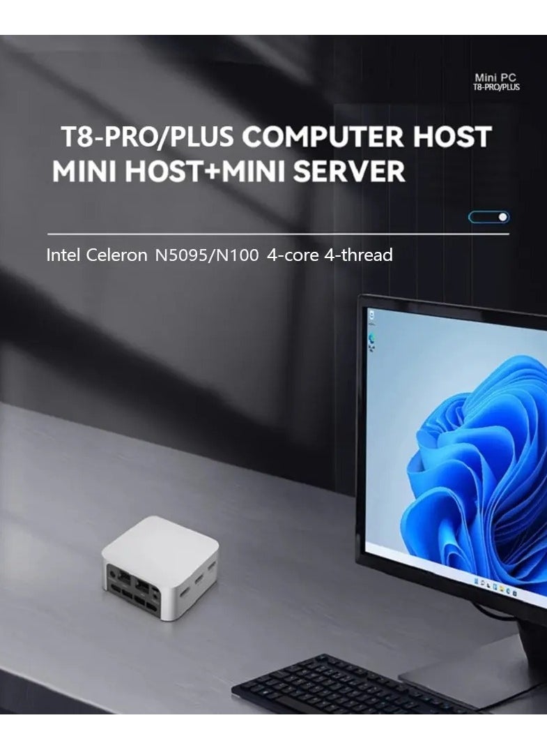 AROAQ - T8 Pro Plus Mini PC Intel 11th Gen Jasper Lake Celeron N5095 Desktop Gaming Computer 8GB 256GB DDR4 WIFI5 BT4.2 - Image 1