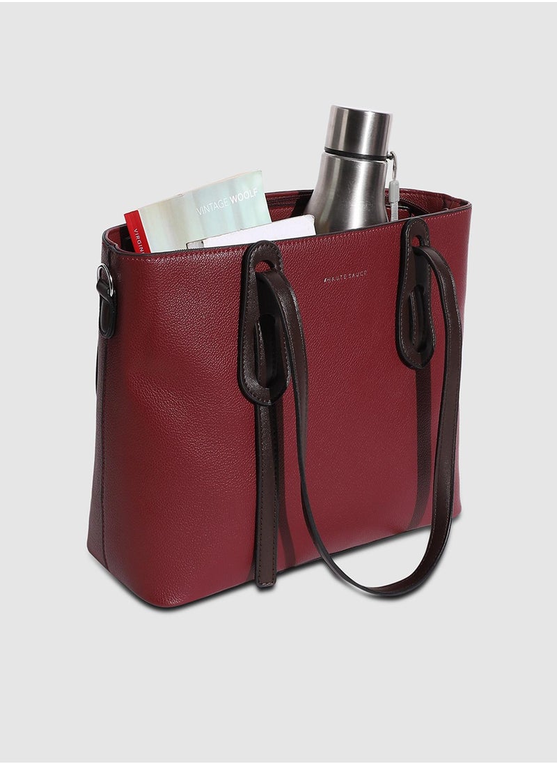 Haute Sauce - On The Go Tote Bag - Maroon - Image 1