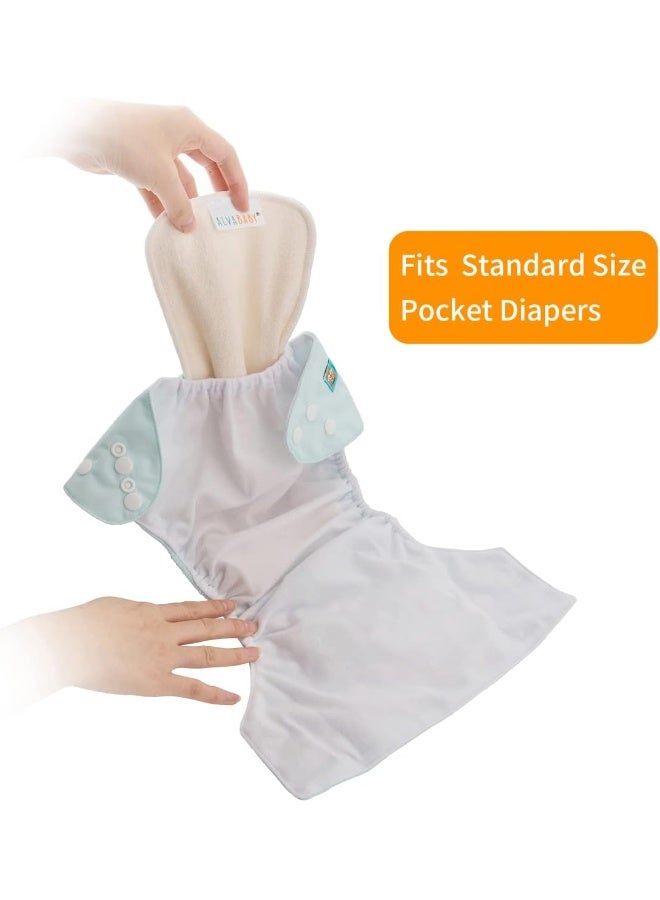 ALVABABY أ inserts حفاضات القماش من ALVABABY - 4 طبقات من الفيسكوز المستخرج من الخيزران - فائقة الامتصاص للماء - Image 3