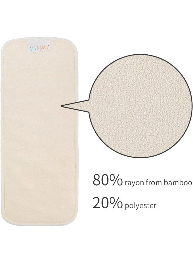 ALVABABY أ inserts حفاضات القماش من ALVABABY - 4 طبقات من الفيسكوز المستخرج من الخيزران - فائقة الامتصاص للماء - Image 2