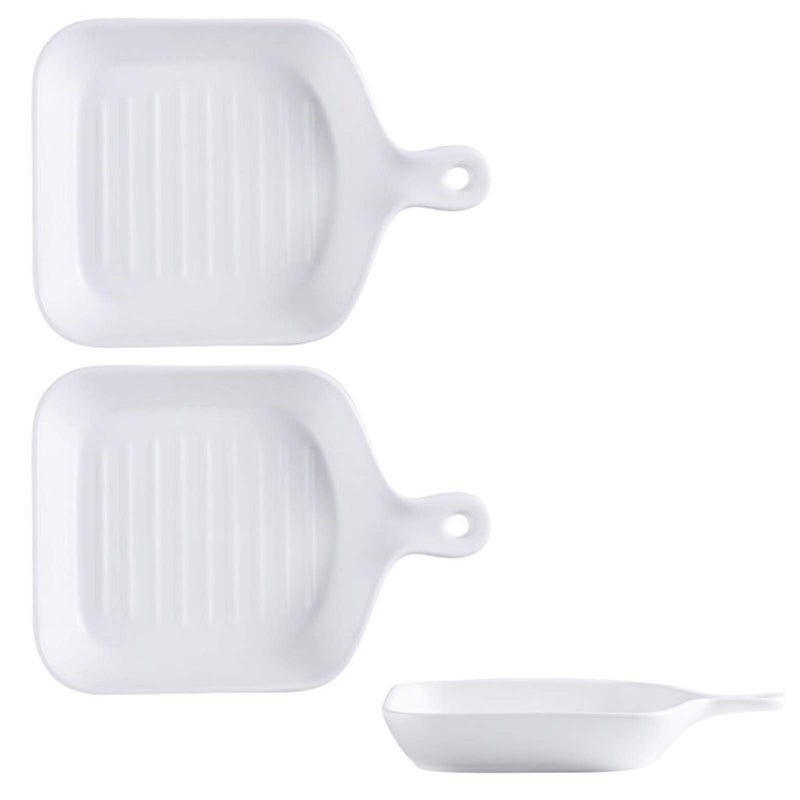 Apropos Fine Solid Glaze Ceramics Roasting PanBaking PanServing Dish 2 White Square 7