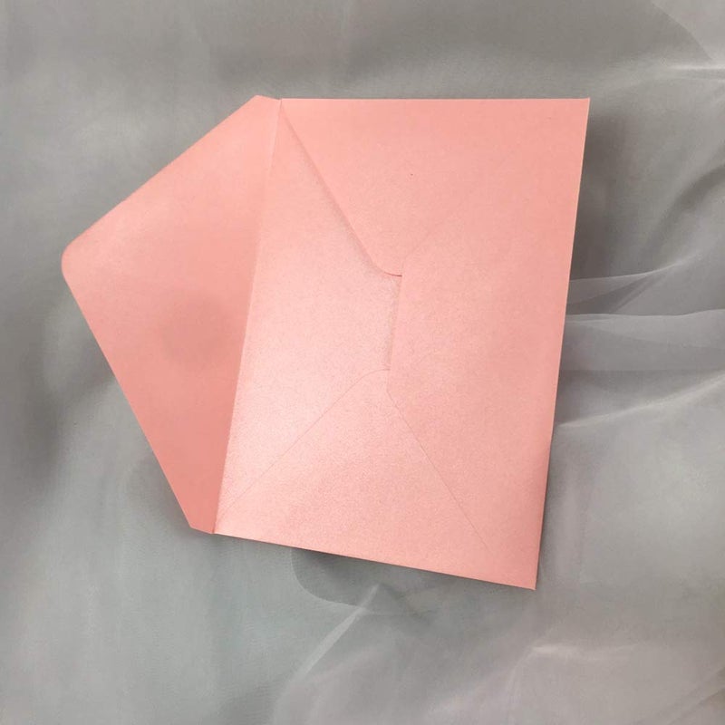 Lucky Star 25 PCS Pearl Pink Envelopes A7,5.35 x 7.7 inches, Perfect for 5x7 Wedding Invitation Cards,Birthday Greeting RSVP Invite - Image 4