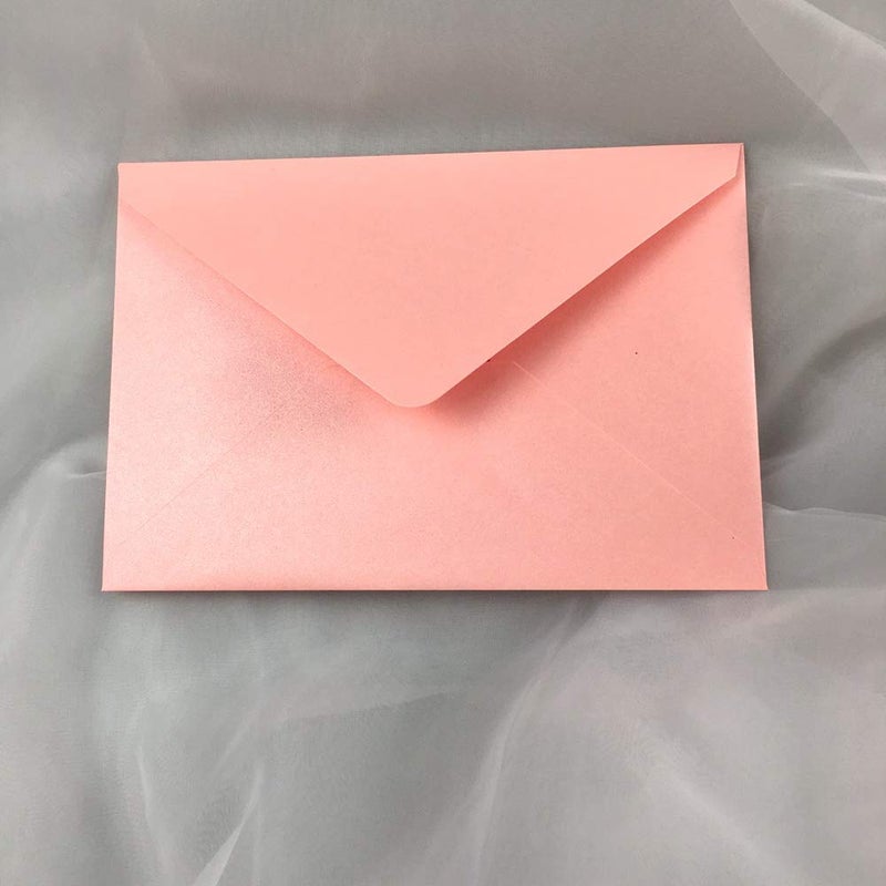 Lucky Star 25 PCS Pearl Pink Envelopes A7,5.35 x 7.7 inches, Perfect for 5x7 Wedding Invitation Cards,Birthday Greeting RSVP Invite - Image 3