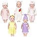 UPINS 5 Set Baby Doll Clothes 18 Inch Doll Clothes and Accessories Christmas Pajamas Onesies Dress Hat Set for 1418 Inch Girl 43cm New Born for Birthday - Image 2