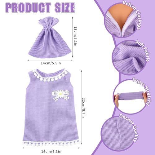UPINS 5 Set Baby Doll Clothes 18 Inch Doll Clothes and Accessories Christmas Pajamas Onesies Dress Hat Set for 1418 Inch Girl 43cm New Born for Birthday - Image 5