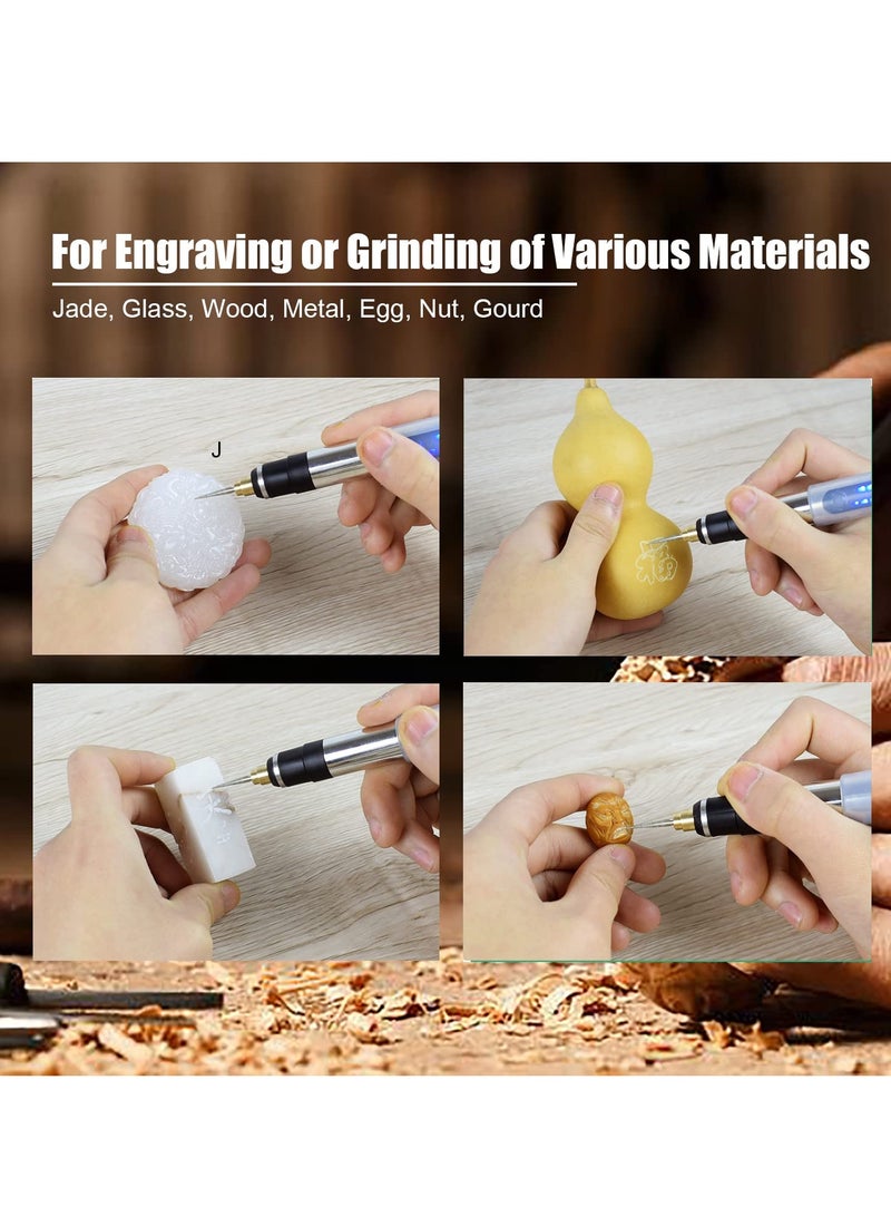 KASTWAVE USB Rechargeable Engraving Pen With Type-C Interface, Portable Electric Engraver Etching Cordless Pen Rotary Tool for Jewelry Glass Wood Stone Metal Plastic - Image 4