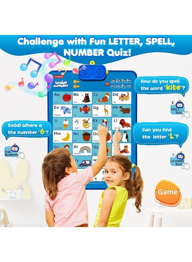Preschool Learning Activities Autism Sensory Toys Abc 123 Electronic Talking Poster Alphabet Wall Chart Interactive Learning Toys For Toddler Kids 2 3 4 5 Year Old Girls Boys Birthday Gifts