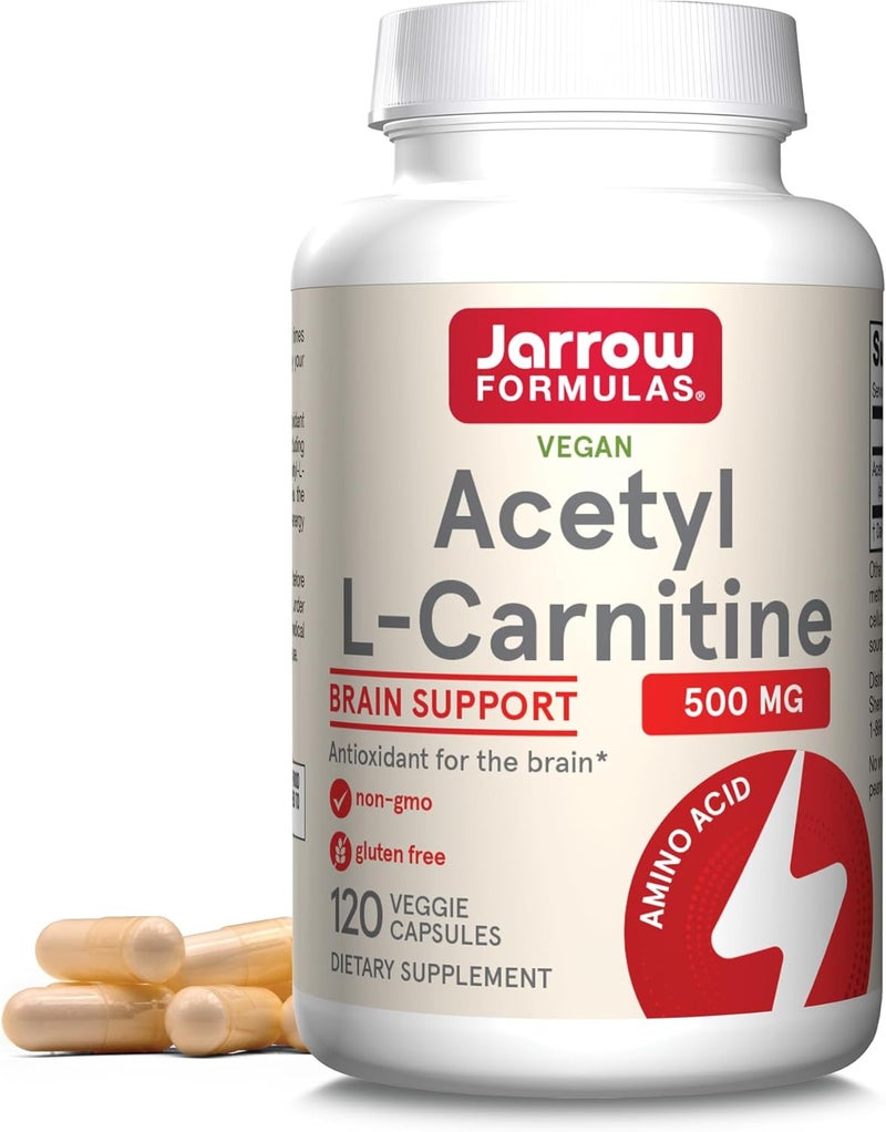 Jarrow Formulas Acetyl LCarnitine 500 mg Dietary Supplement Amino Acid Support for Brain Health and Antioxidants 120 Veggie Capsules 120 Day Supply - Image 1