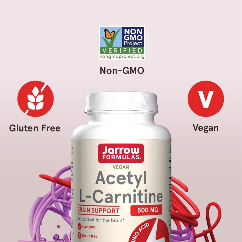 Jarrow Formulas Acetyl LCarnitine 500 mg Dietary Supplement Amino Acid Support for Brain Health and Antioxidants 120 Veggie Capsules 120 Day Supply - Image 5