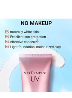ماركة غير محددة 2 قطعة كريم واقي من الشمس للأشعة فوق البنفسجية SPF 50 كوري ، كريم واقي من الشمس عزل للأشعة فوق البنفسجية SPF 50 ، واقي من الشمس بأكسيد الزنك وثاني أكسيد التيتانيوم ، صبغة شفافة لتوهج صحي 60 جم * 2  - Image 3